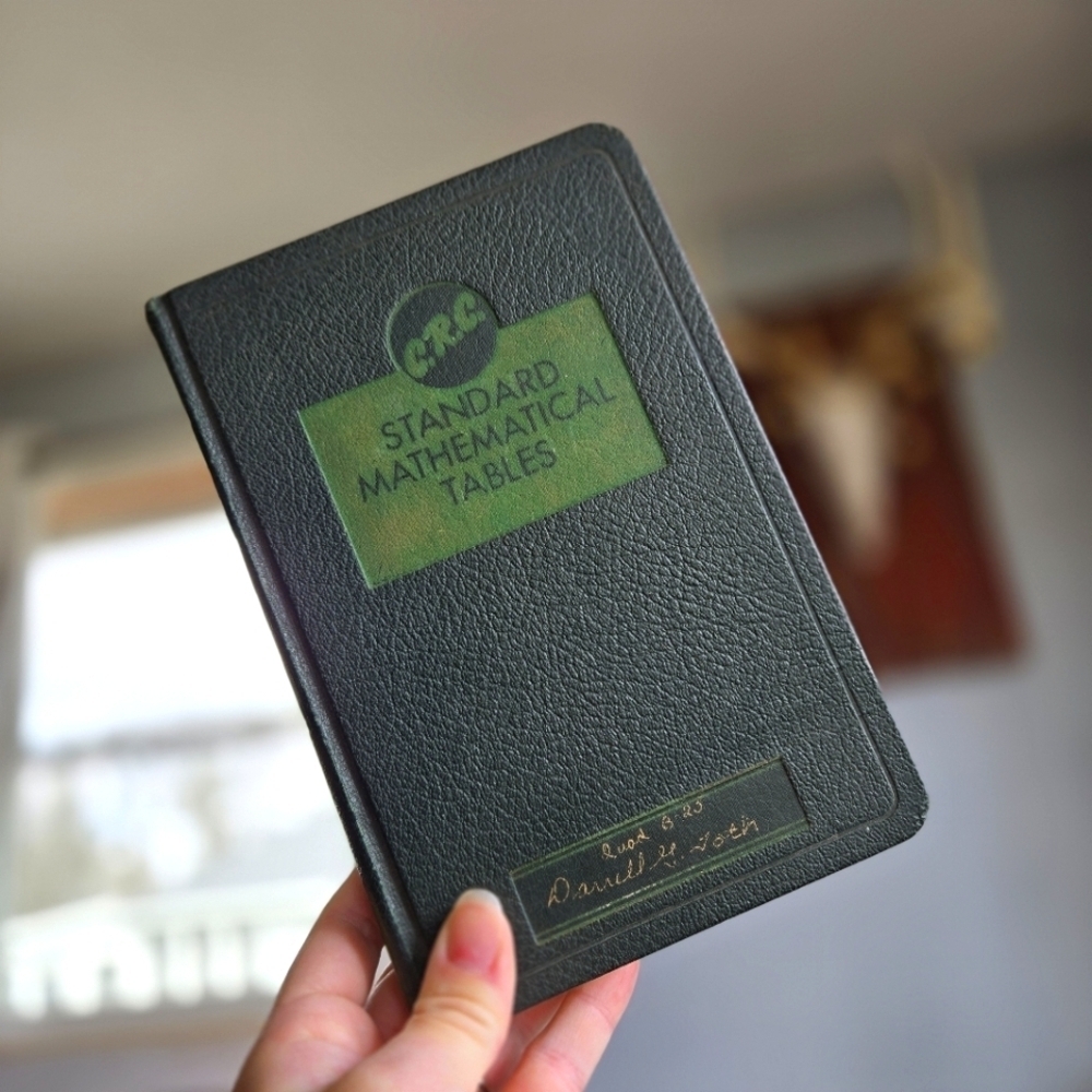 Standard Mathematical Tables 12th Edition 1959 Antique Green Hardcover Book